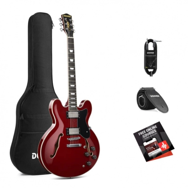 #SUK0051 - Donner DJP-1000 Semi-Hollow Elektro Gitar (Kırmızı)