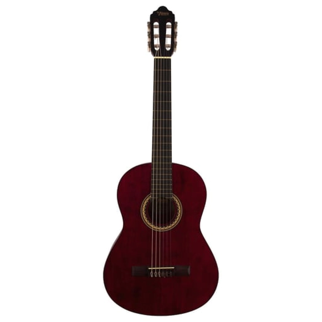 #184 - VALENCIA VC204TWR KLASİK GİTAR, 4/4, ŞEFFAF ŞARAP KIRMIZISI MAT