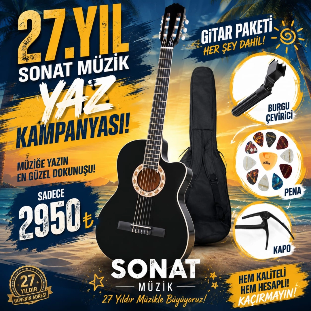 #237 - Kesik Kasa Siyah Gitar